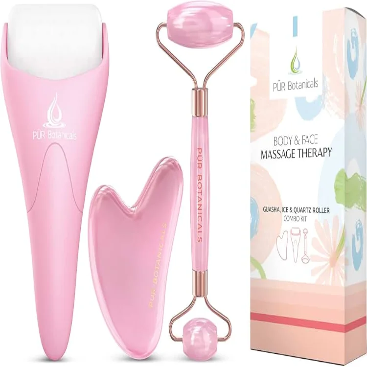 Facial Beauty - Pack Of Jade Face Roller & Gua Sha