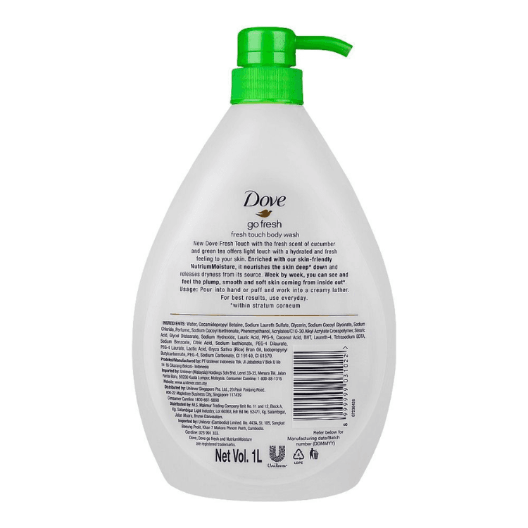 Dove Go Fresh Cucumber & Green Tea Body Wash Pump, 550ml