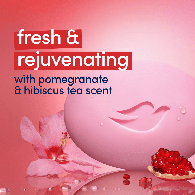 Dove Rejuvenating Beauty Cream Bar With Pomegranate & Hibiscus Tea, 90g