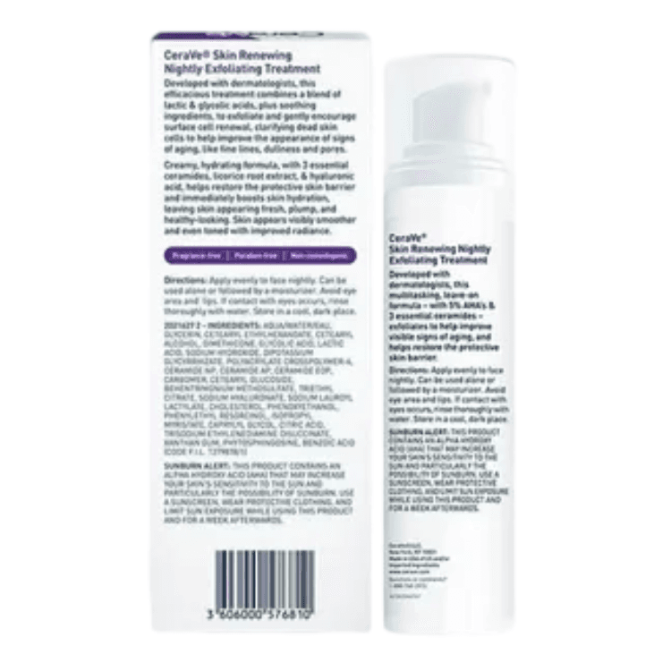 CeraVe Skin Renewing Nightly Exfoliating Treatment Anti-Aging Face Serum, 50ml