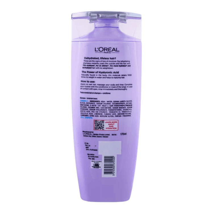 L\'Oreal Paris Elvive Hyaluron Moisture 72H Moisture Filling Shampoo, 175ml