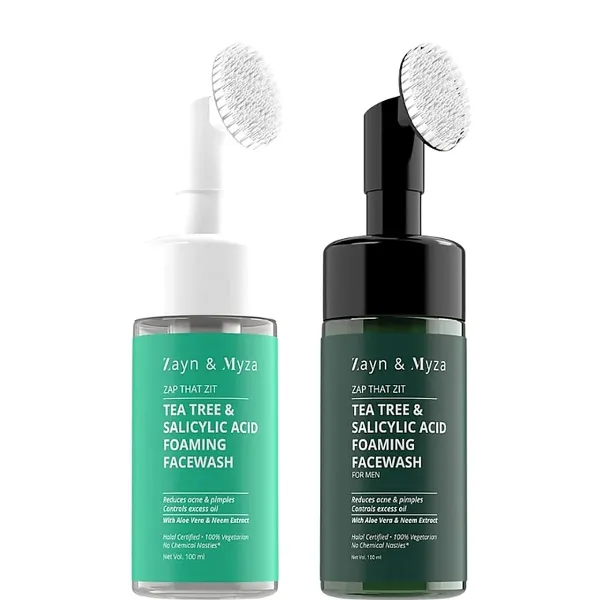 Zayn & Myza Tea Tree & Salicylic Acid Foaming With Built-In Deep Cleansing Brush (For Women)