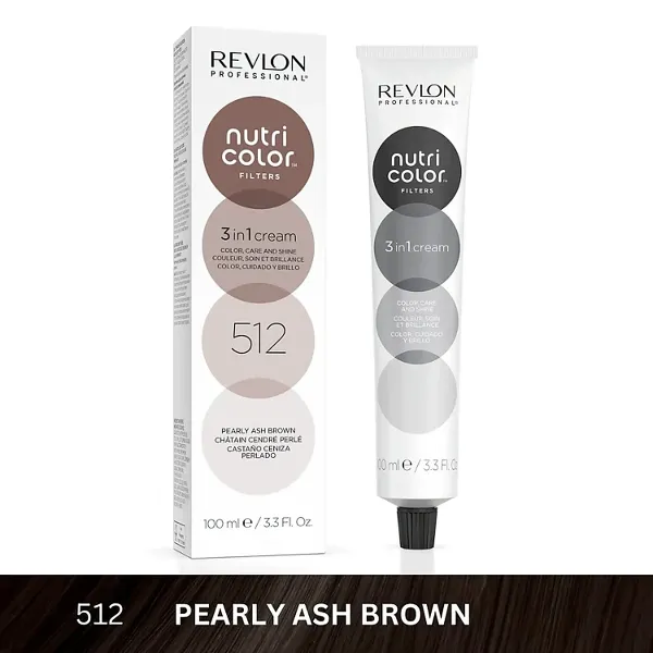 Revlon - Nutri Color Filters 3-In-1 Hair Color - Pearly Ash Brown 512 - 100ml