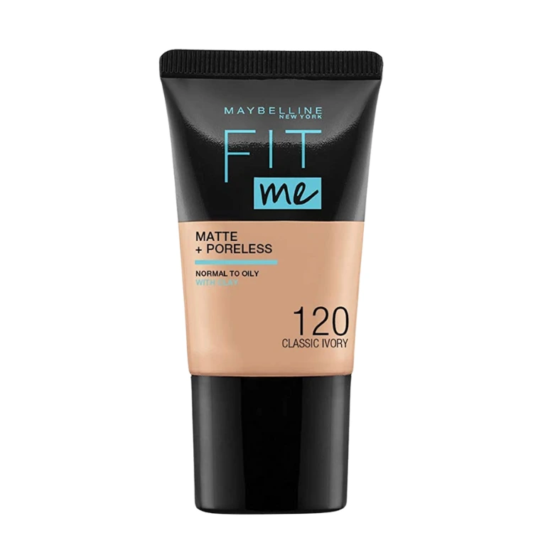 Maybelline New York- Fit Me Matte & Poreless Liquid Foundation 18ml Mini Tube - 120 Classic Ivory - For Normal to Oily Skin