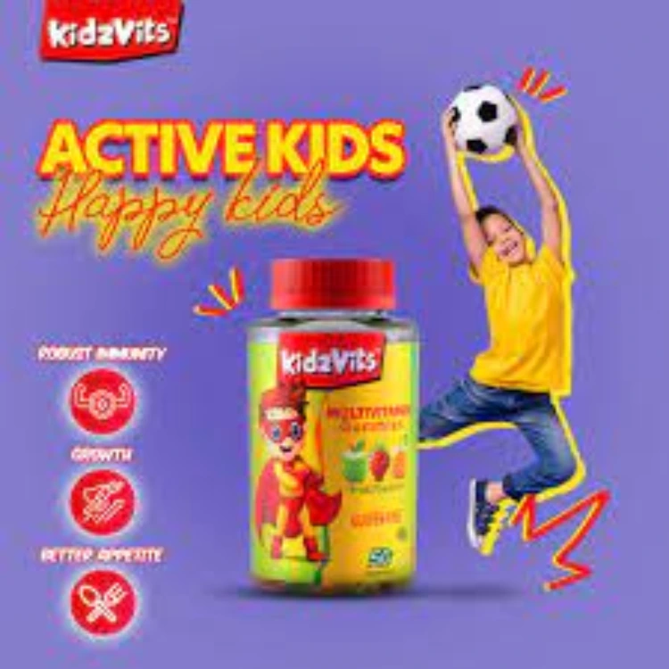 Kidzvits Multivitamin Gummies - Fruit Flavored Vitamin Jellies - 50 Gummies