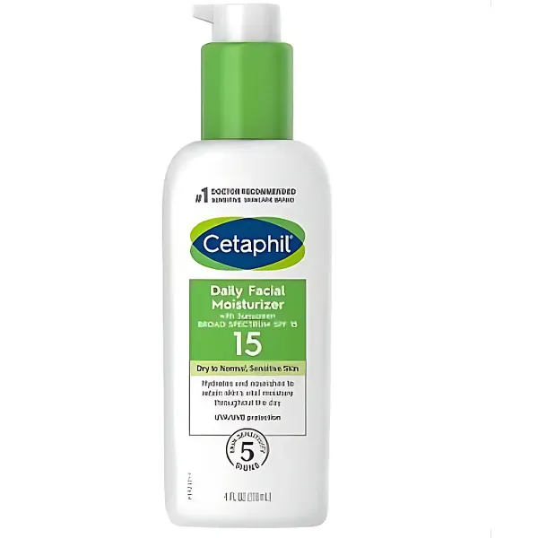 Cetaphil Daily Facial Moisturizer with Sunscreen 15 SPF | 4 Ounce 118ml