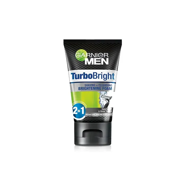 Garnier Men Turbo Bright 2-in-1 Brightening Facewash and Shaving Foam - 50ml