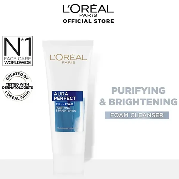 L'Oreal Paris- Aura Perfect Milky Foam Face Wash- For Brighter Skin, 100 ml