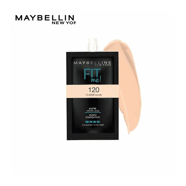 Maybelline new york fit me matte & poreless liquid foundation 5ml sachet