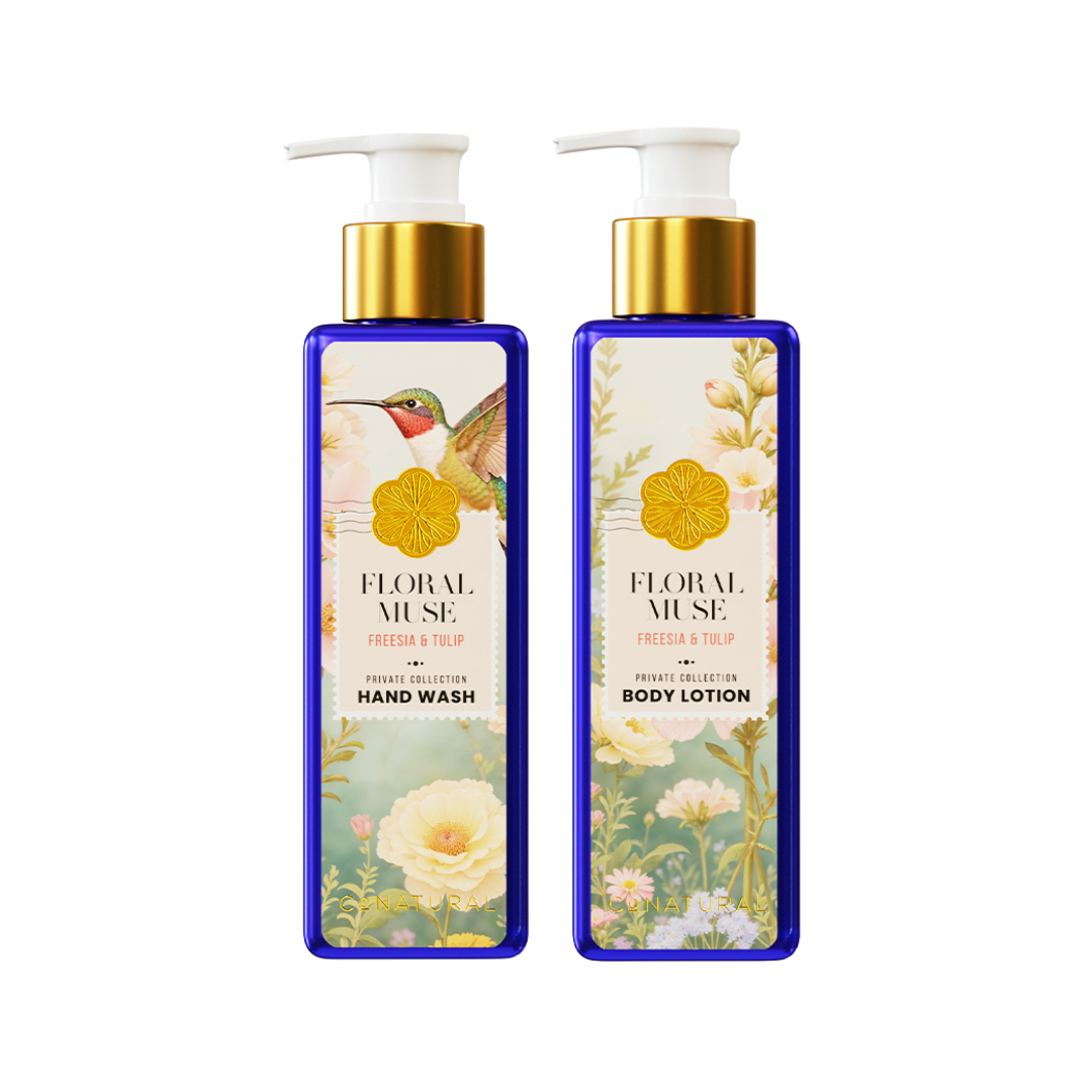 Conatural Floral Muse Hand Wash & Body Lotion Set