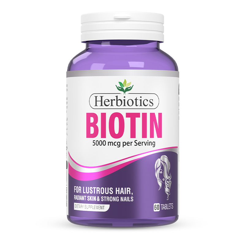 Herbiotics Biotin 5000 mcg (Top-Rated Biotin in Pakistan for Rapid Hair Growth)