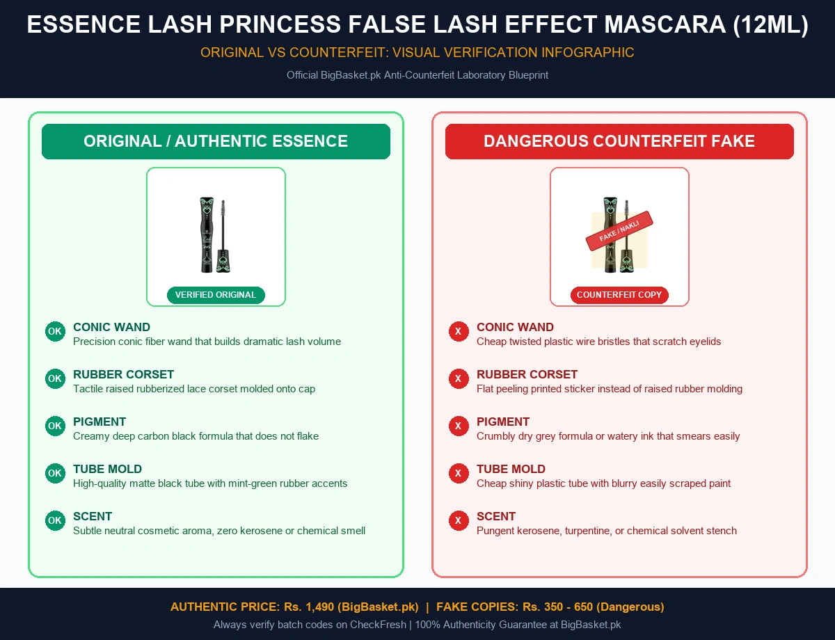 Essence Lash Princess Mascara: Is It Worth It & How to Use Original vs Fake Infographic Pakistan