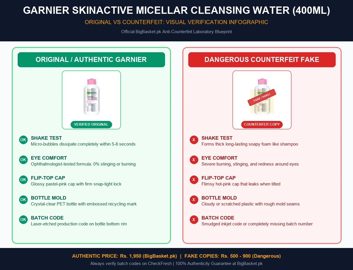 Garnier Micellar Water Price in Pakistan (2026 Guide) Original vs Fake Infographic Pakistan