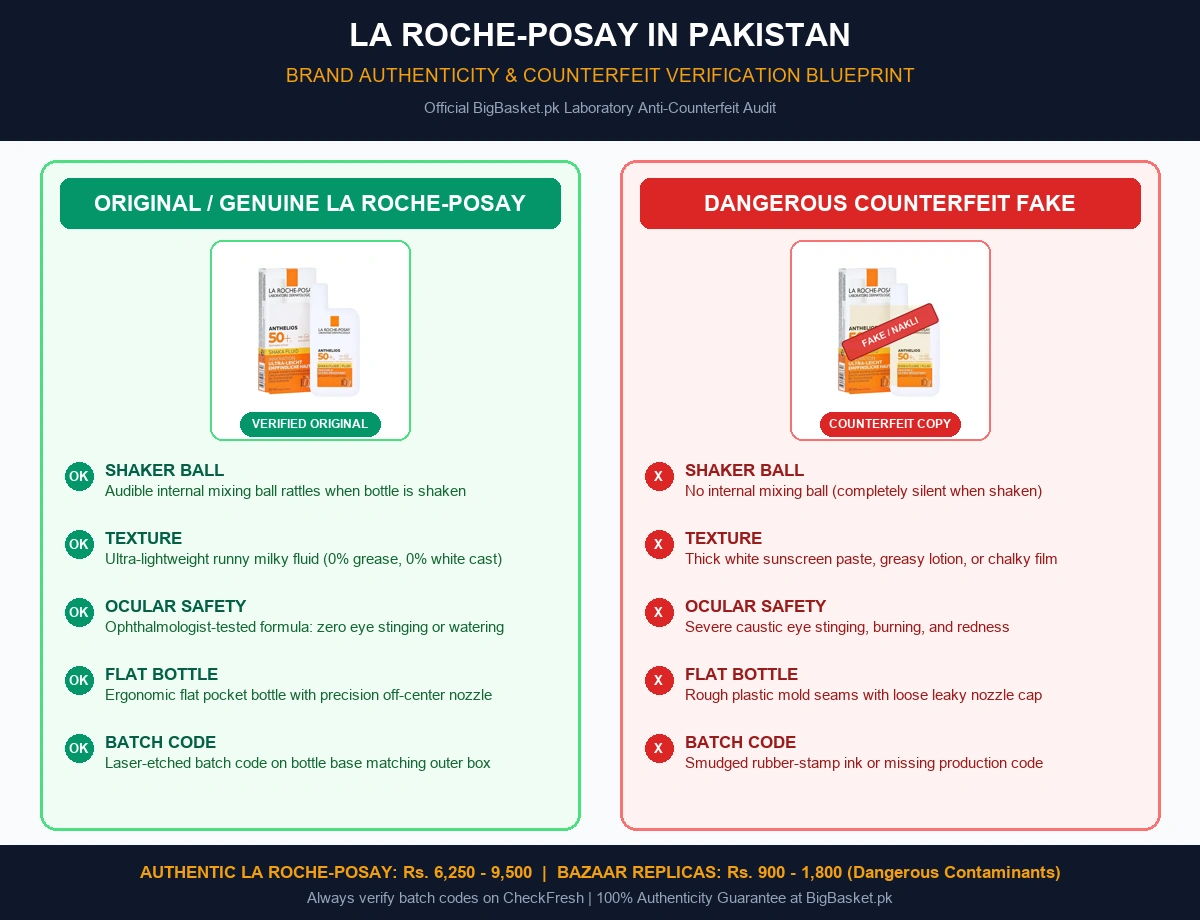 Best La Roche-Posay Sunscreen for Oily Skin in Pakistan Original vs Fake Infographic Pakistan