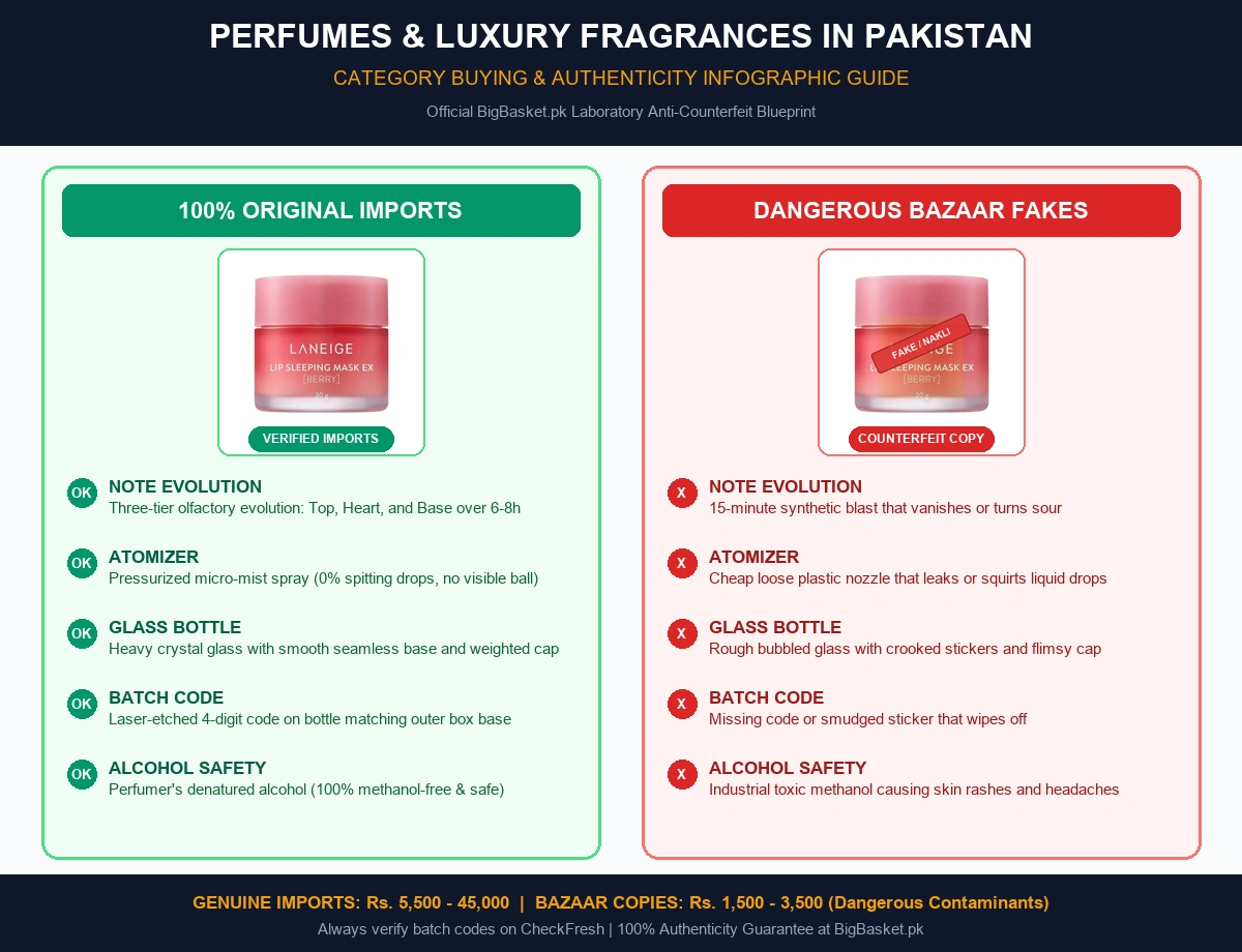 Zarar Perfume Price in Pakistan (2026) – Zarar Gold vs Silver, Review & Authentic J. Rates Original vs Fake Infographic Pakistan