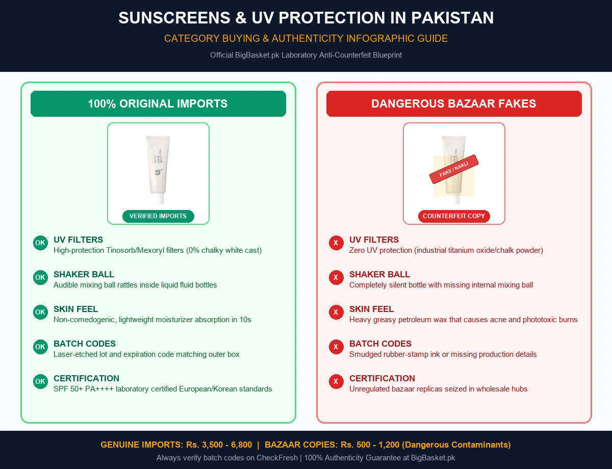 Medicated Sunblock in Pakistan: What It Actually Means Original vs Fake Infographic Pakistan